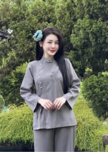 Bộ trang phục đi chùa mùa hè đũi Bồ Đề